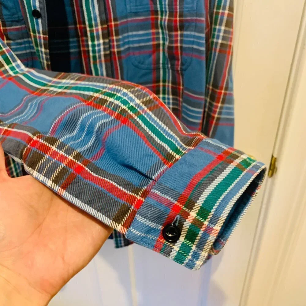 J. Crew Wallace and Barnes Blue Flannel Men’s Medium